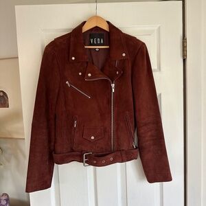 Veda Suede Jacket - Burgundy